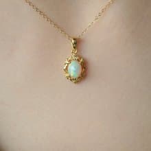 宮廷非洲白歐泊項鍊│蛋白石 誕生石 Opal