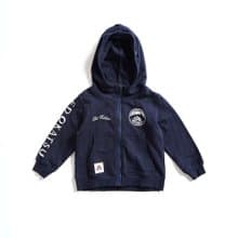 江戶勝 日系 童裝 經典大LOGO連帽拉T外套(丈青色) #外套 #童裝
