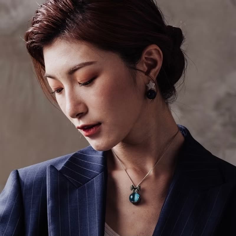 藍色青金石 埃及女王系列 星星耳環 可訂製耳夾