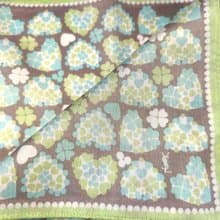 Yves Saint Laurent Vintage Handkerchief Cover Leaves in Heart 19 x 19 inches