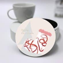 聖誕節系列陶瓷杯墊—許願襪(白)
