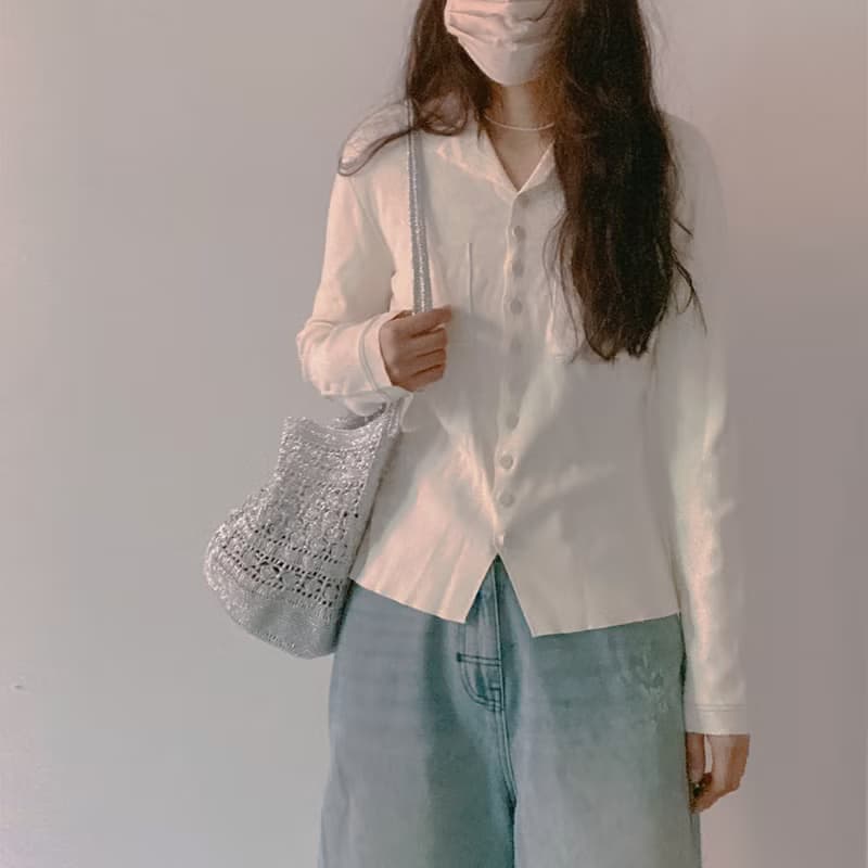Summer Silver Shell & Net Bag Crochet shoulder bag