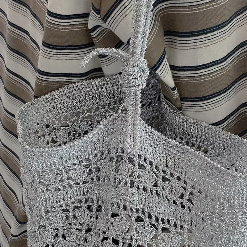 Summer Silver Shell & Net Bag Crochet shoulder bag