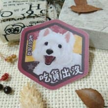 西高地白梗-MEI-吃貨出沒-防水車貼-防水貼紙-安全帽貼紙