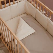 Beige baby crib bedding set - duvet and pillow covers for newborn