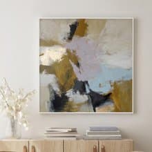 Painting licak blue abstract | Square abstract painting original | Cape 2