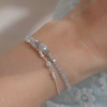 手鍊 光譜石 珍珠 - 成功 -