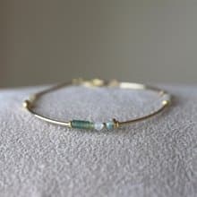 手鍊 八月誕生石 橄欖石 碧璽 - 心意 -