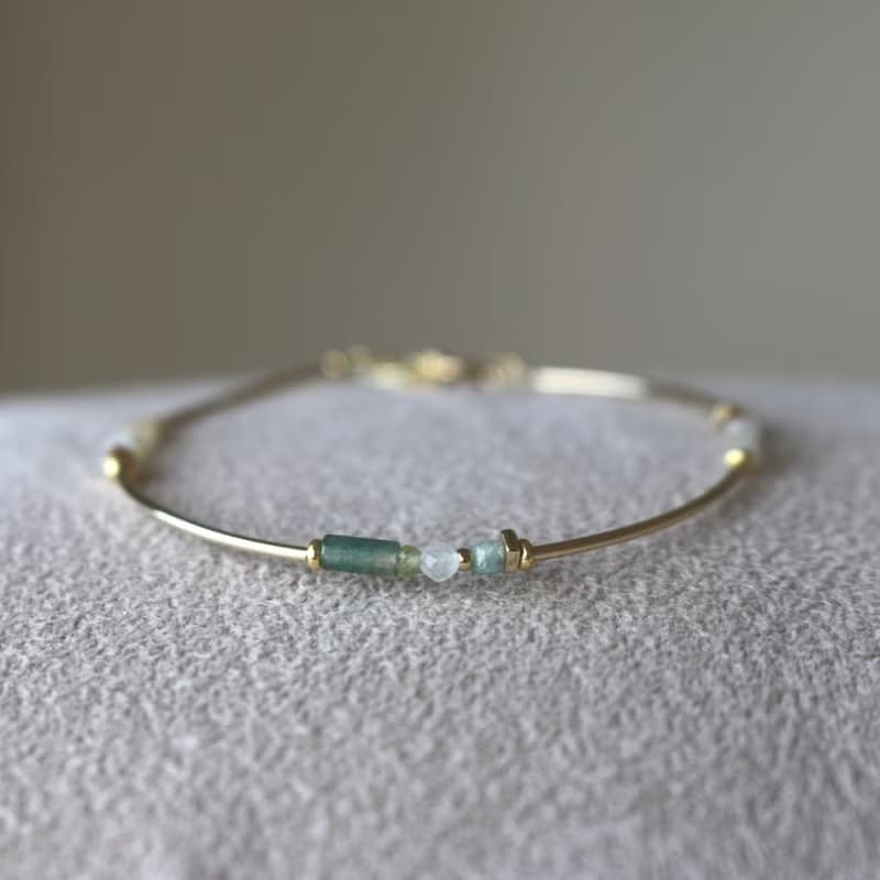 手鍊 八月誕生石 橄欖石 碧璽 - 心意 -