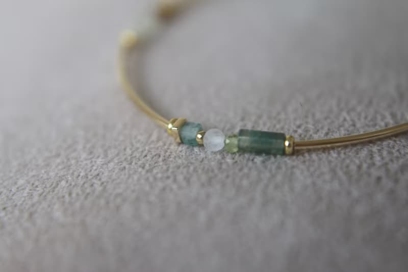 手鍊 八月誕生石 橄欖石 碧璽 - 心意 -