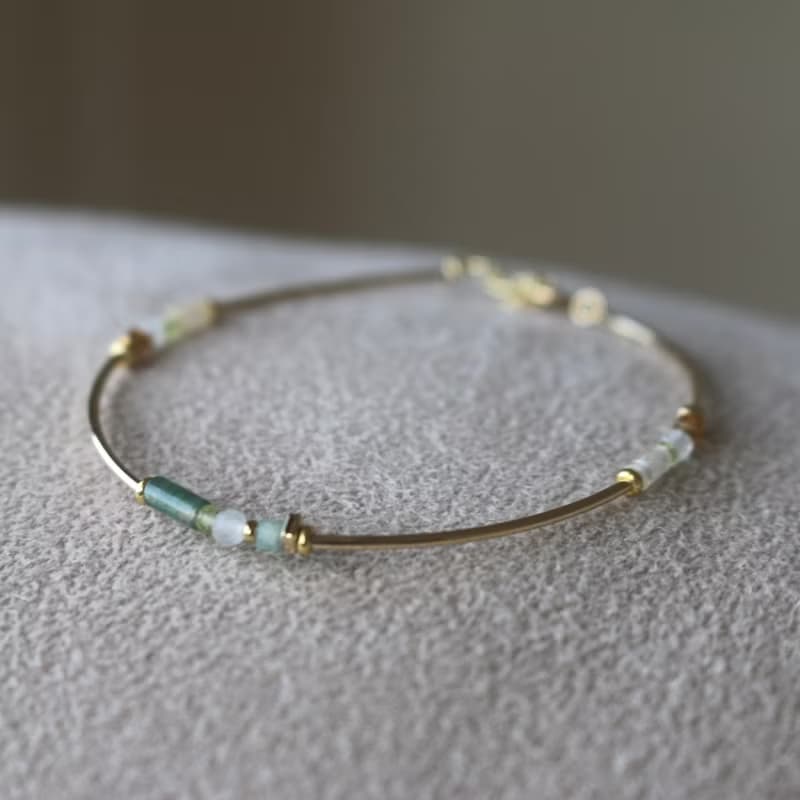 手鍊 八月誕生石 橄欖石 碧璽 - 心意 -