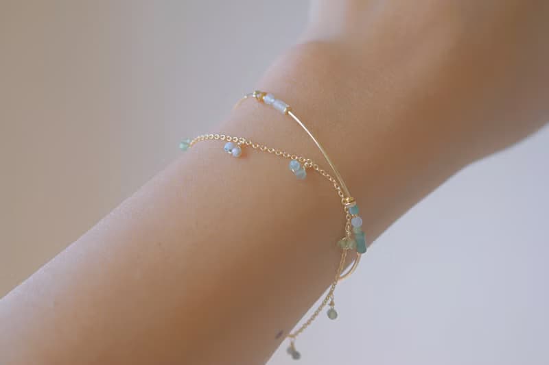 手鍊 八月誕生石 橄欖石 碧璽 - 心意 -