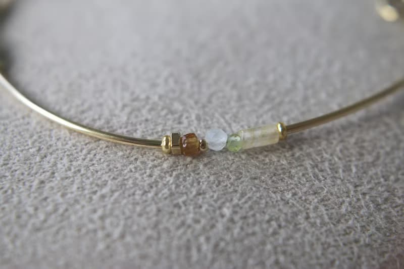 手鍊 八月誕生石 橄欖石 碧璽 - 心意 -