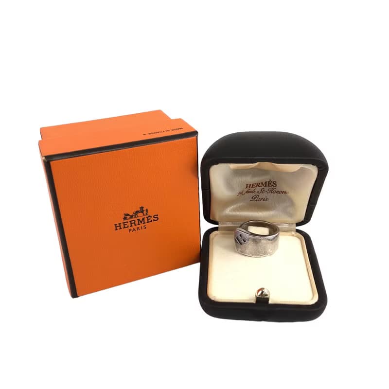 【 日本直送　名牌中古包 】HERMES エルメス リング シルバー Hロゴ 9号 vintage ヴィンテージ オールド c5irig