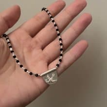 KUÂN KUÂN烏鶖 築巢 天然石項鍊 尖晶石 碎銀珠