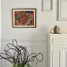 きものアート　vintage 和モダン アートパネル 和風インテリア 梅 プレゼント 結婚祝 新築祝 長寿祝 縁起物 050 made in japan