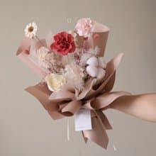 唯美粉紅花束 永生花束 情人節花束