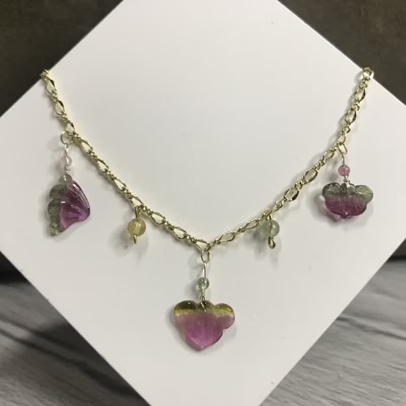 招財旺夫I西瓜碧璽電氣石Tourmaline14K手鏈I糖果如意I情人節禮物