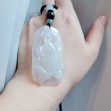 【親翠】天然翡翠 白冰透手高種水美魚拓魚牌 送禮首選