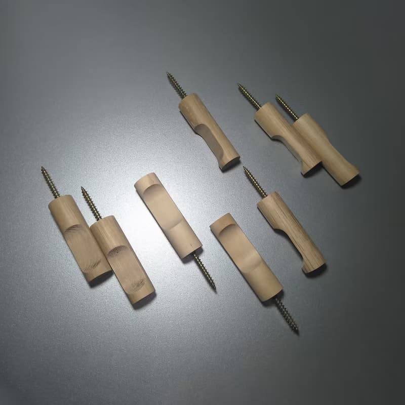 Birch wood wall hook. Minimalist wall storage. Macramé holder. Hat rack hanger