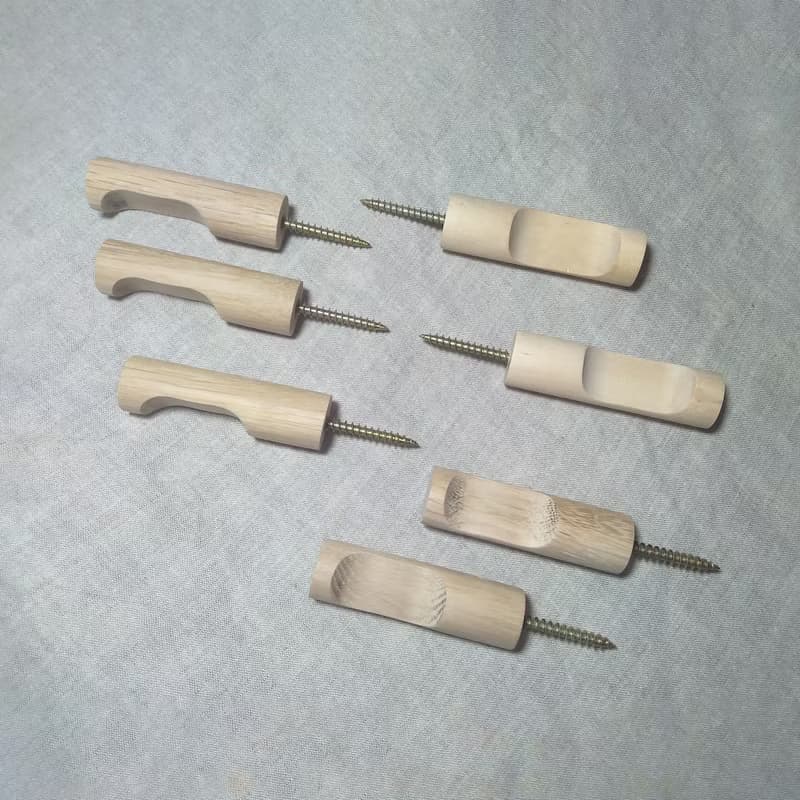 Birch wood wall hook. Minimalist wall storage. Macramé holder. Hat rack hanger