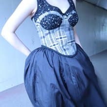 切り替えデザインレースコルセット4008CK meikeiin ハンドメイド