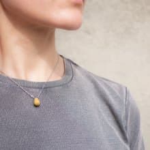 Yellow Jasper Teardrop Necklace, 925 Silver, Sagittarius gemstone, Virgo gift