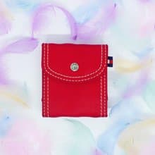 90s Vivid Red Tommy Hilfiger Lipsticks Case with small mirror // makeup bag