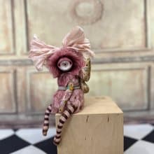 Pink mini cyclop - doll with wings _ READY TO SHIP!