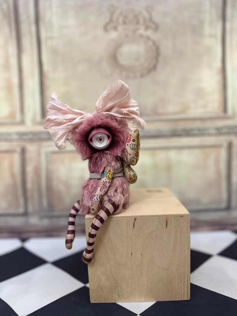 Pink mini cyclop - doll with wings _ READY TO SHIP!