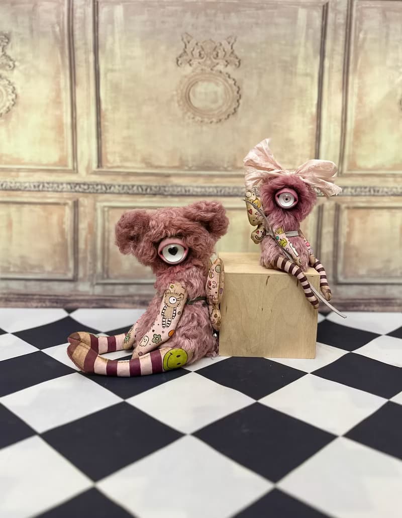 Pink mini cyclop - doll with wings _ READY TO SHIP!