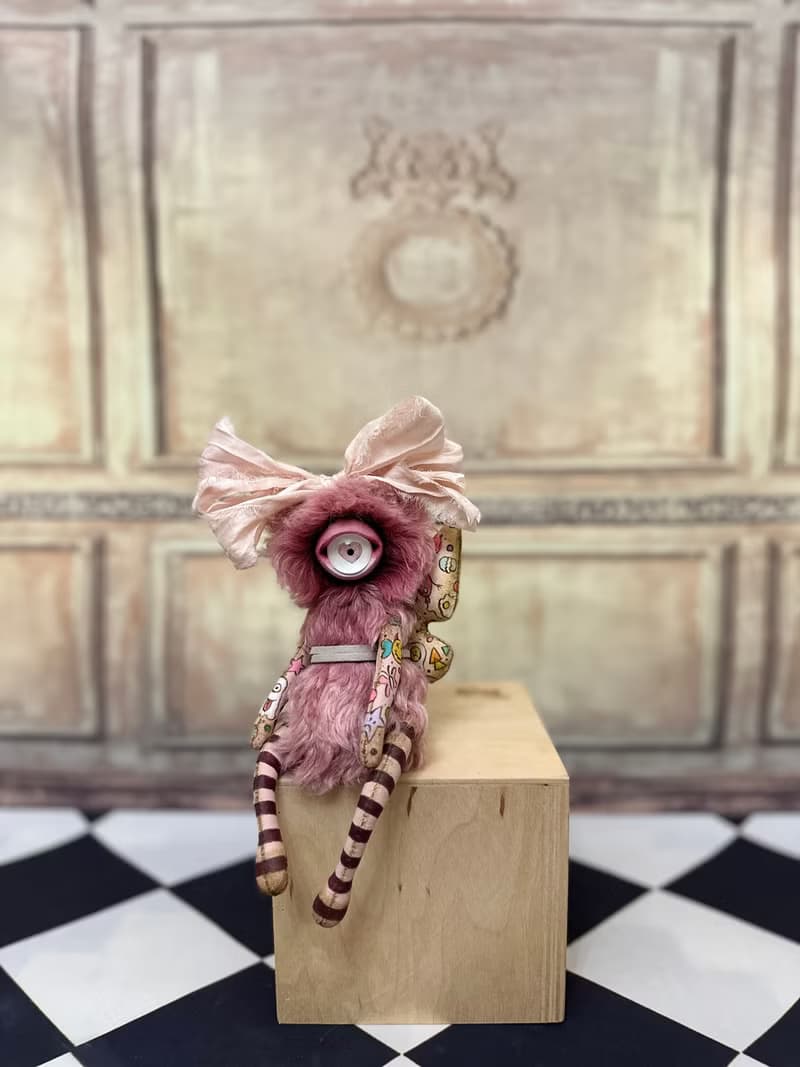 Pink mini cyclop - doll with wings _ READY TO SHIP!