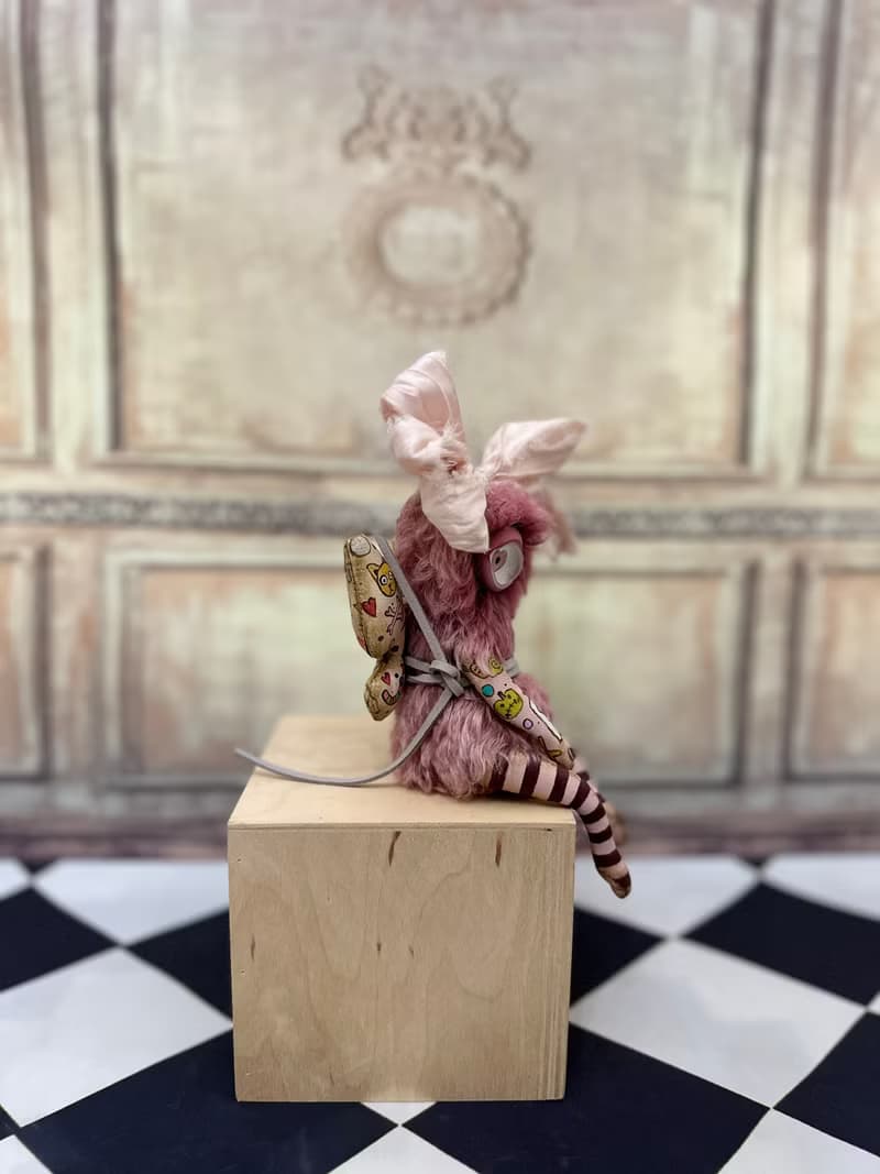Pink mini cyclop - doll with wings _ READY TO SHIP!