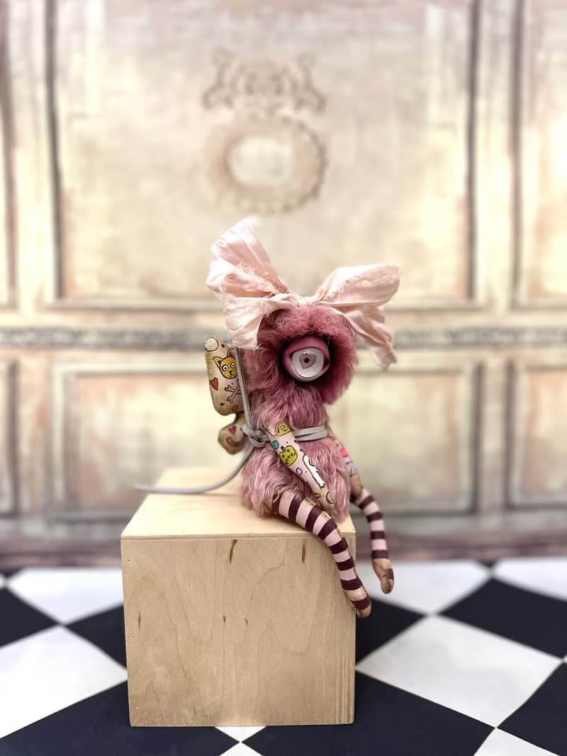 Pink mini cyclop - doll with wings _ READY TO SHIP!