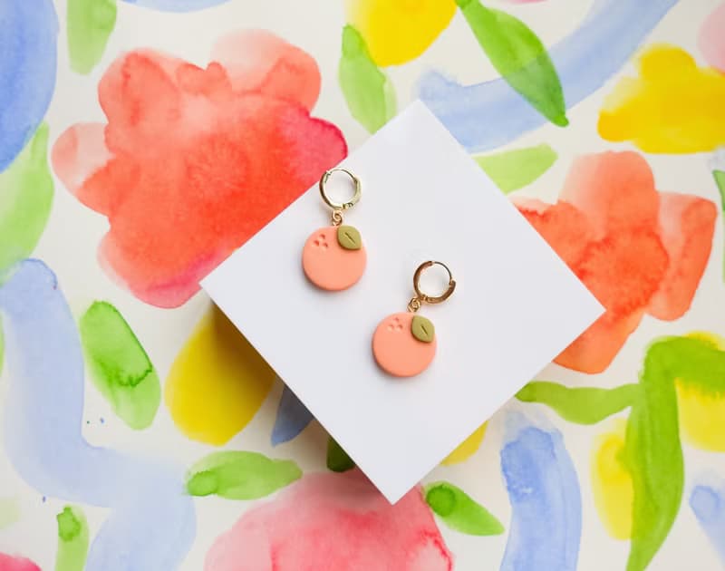 水果系列- 大吉大利 小橘子 手工軟陶耳環 polymerclay earring