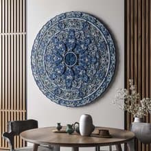 如花盛開|圓形客廳藝術掛畫餐廳掛畫新款輕奢高級立體畫