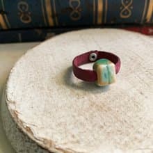 戒指 日本白瓷 自然釉色 無限看不膩色調 真皮革 設計等級