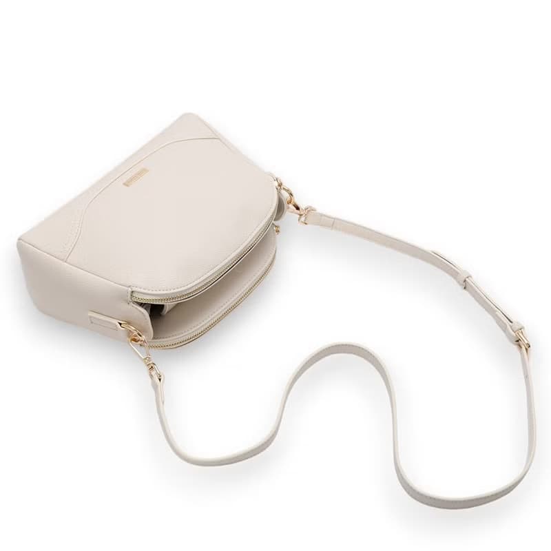 ANNA DOLLY三層貝殼包 斜背包 側肩包 米白色