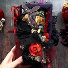 Halloween in Wonderland junk journal Alice notebook handmade decorated
