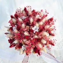 乾燥捧花-紅色滿天星兔兔 告白花束 求婚捧花