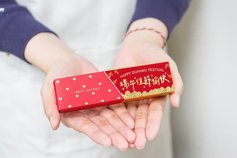 端午節禮物 業務贈品小禮物 時尚閃金包裝金莎3顆入 端午佳節愉快