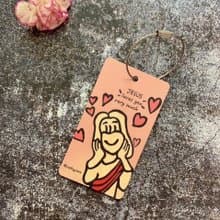 JESUS LOVE YOU 鑰匙圈 背包吊飾 行李吊牌 飾品 原木材質 不鏽鋼