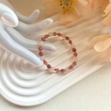 粉色系 粉晶+紅紋石+粉碧璽 天然石設計款手串