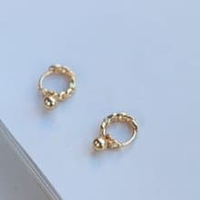 14K Chain Style Earring 鍊子珠珠小耳扣耳環(單個) (內徑 6 mm)