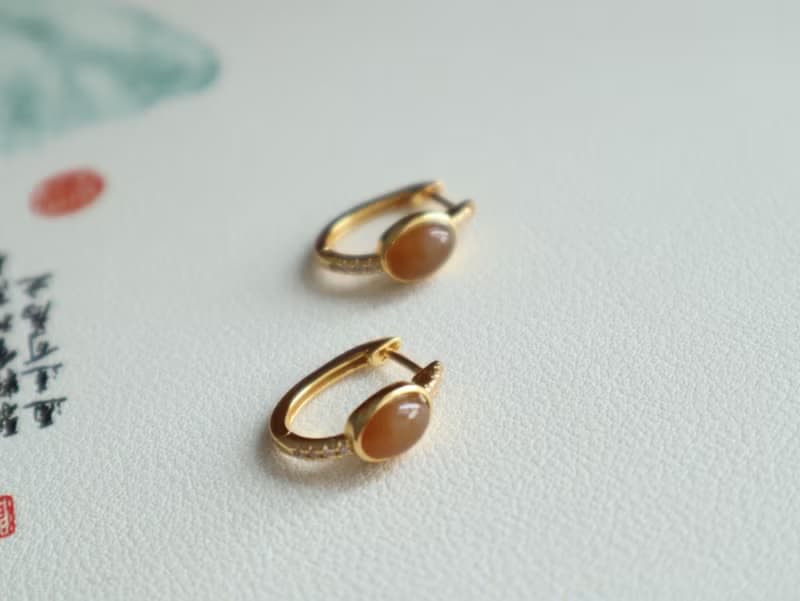 天然糖料和田玉耳釘耳環耳飾新疆糖料脂份厚輕奢氣質女友禮物