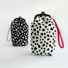 時尚感大麥町紋塑膠口金筆袋/黑/白