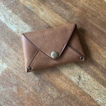 leather button - Vintage brown