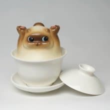 舉高高貓貓 創意茶杯 蓋碗套裝