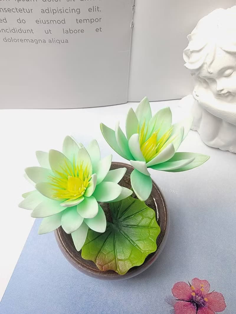 冷瓷土/黏土花藝-睡蓮小盆栽/送禮
