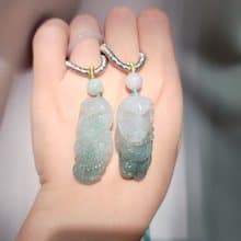 【親翠】天然翡翠 冰綠漸層色眼鏡蛇項鍊 生肖蛇 畢業禮物